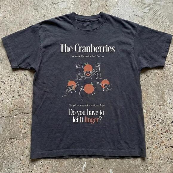Tops - The Cranberries Linger T Shirt Black Cute Band Graphic Tee